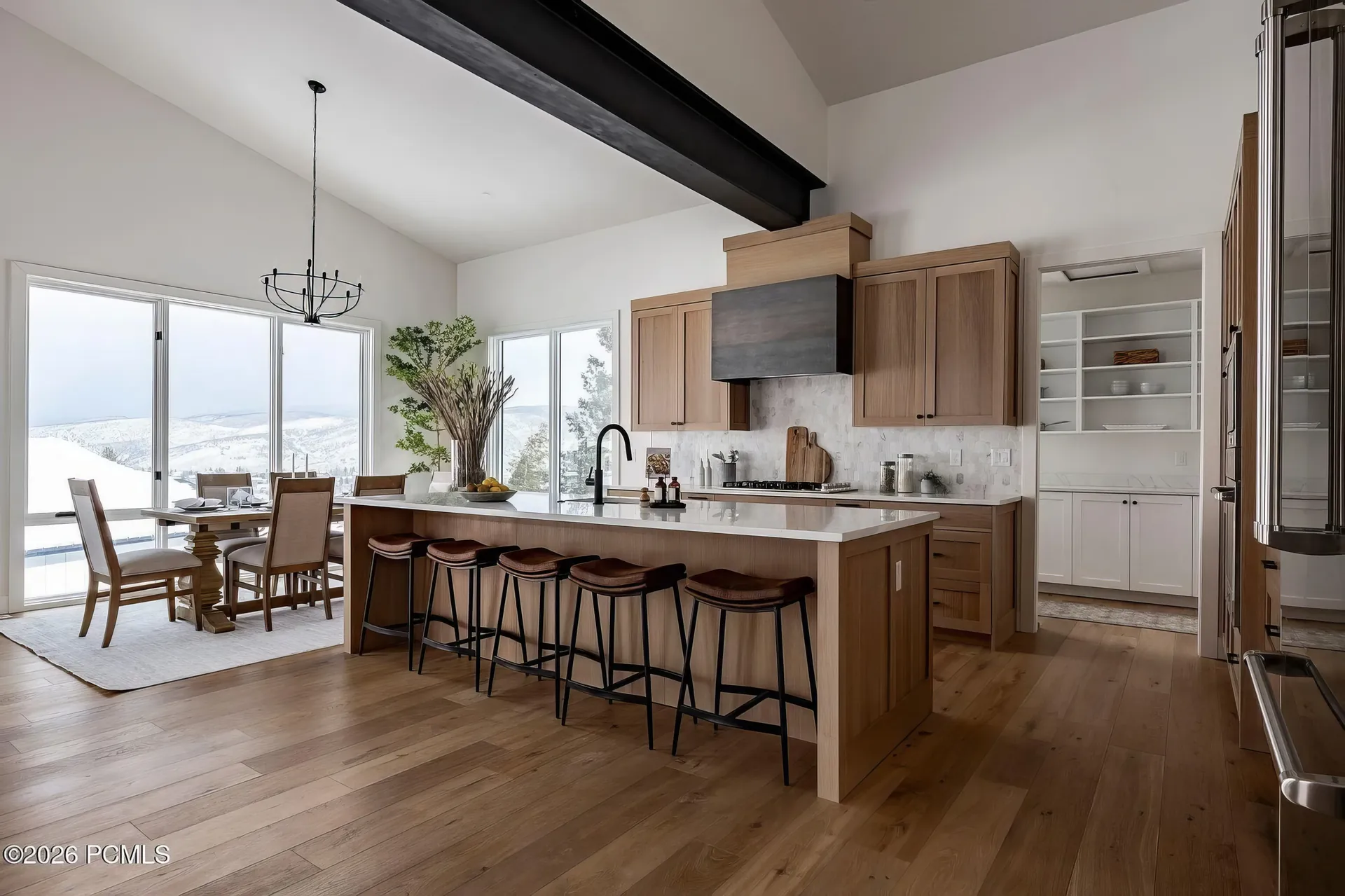 View-oriented dining room in a Northern Utah custom home