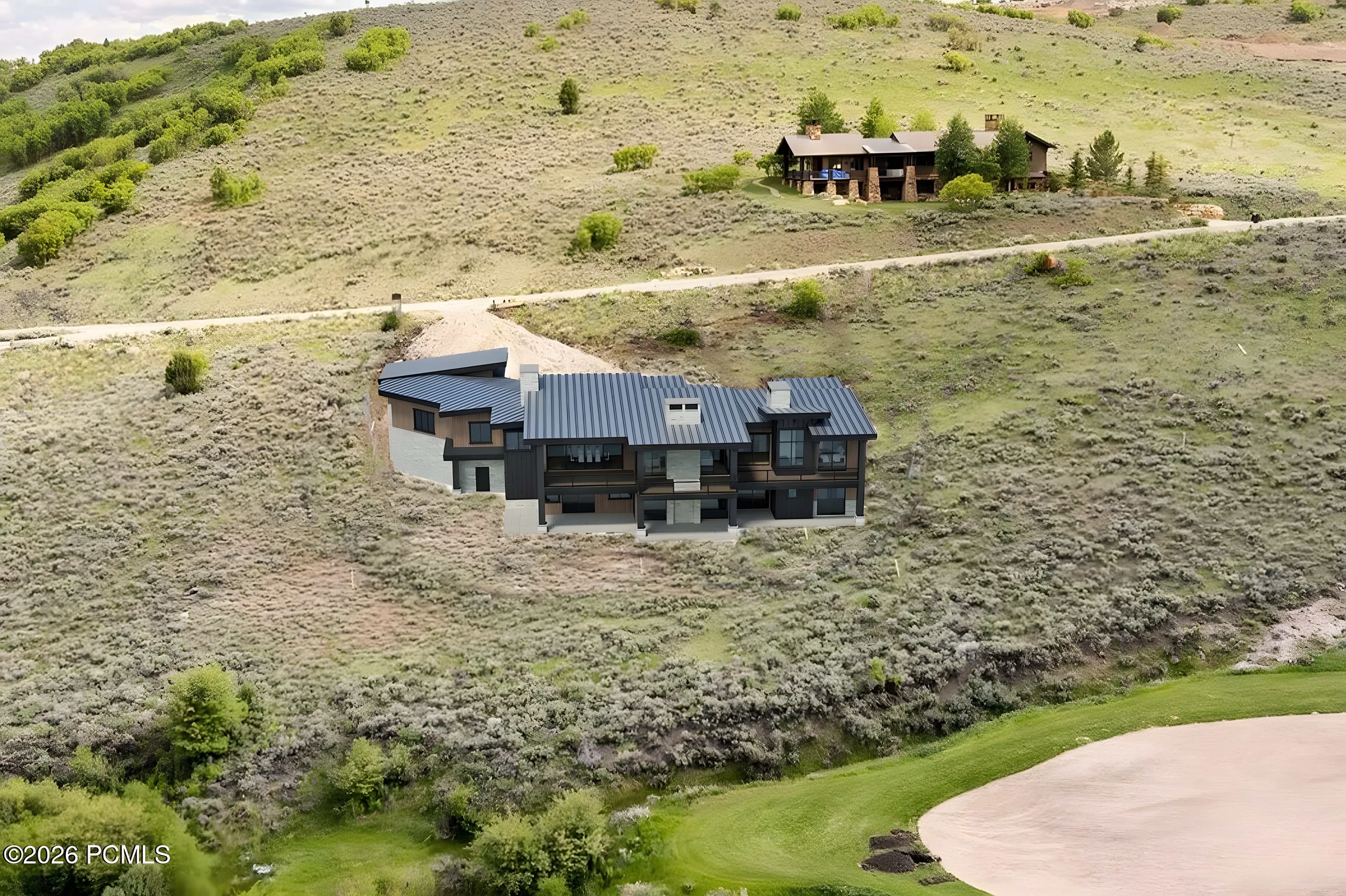 Heber Valley custom home aerial view