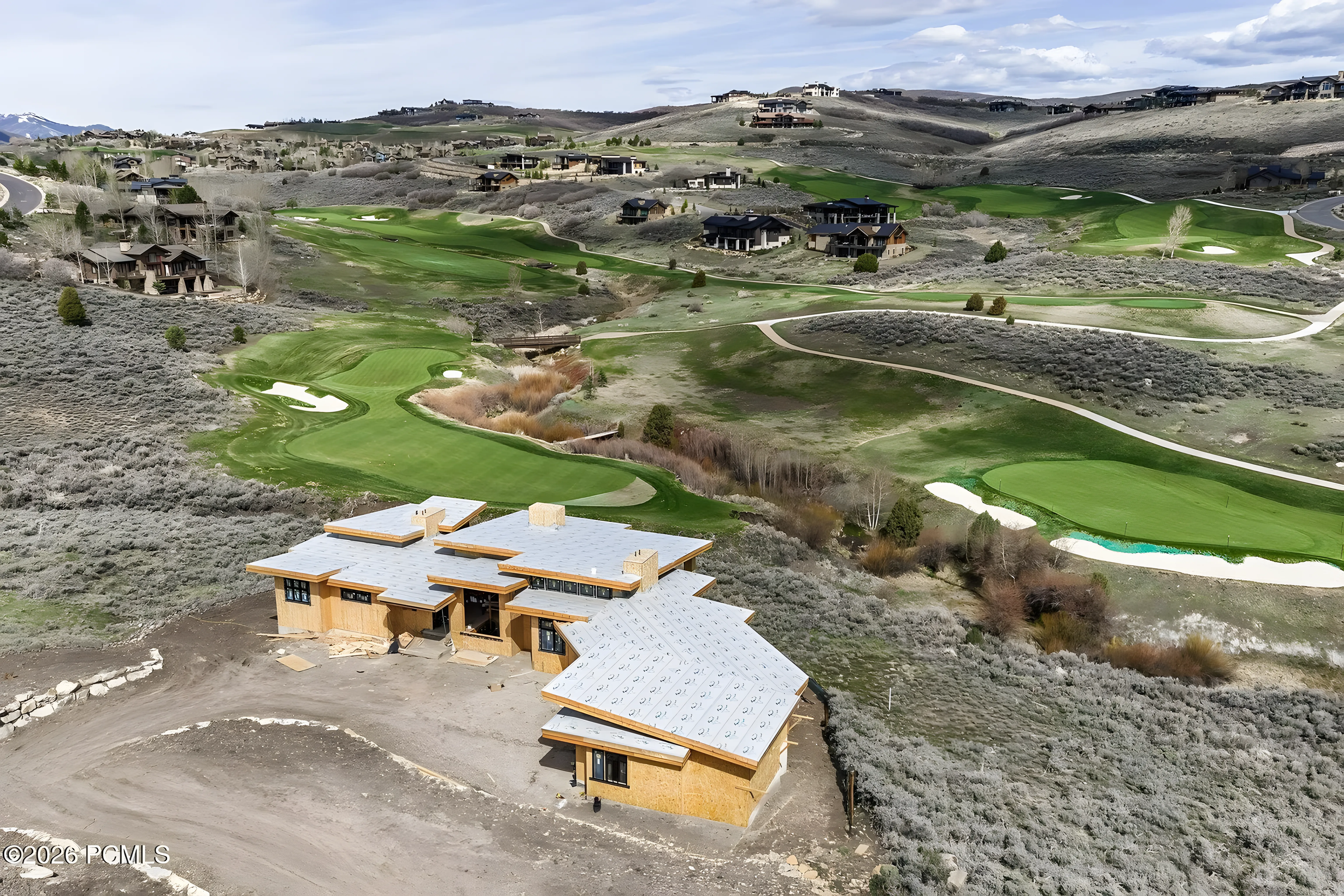 Tuhaye Golf Retreat framing on sagebrush hillside