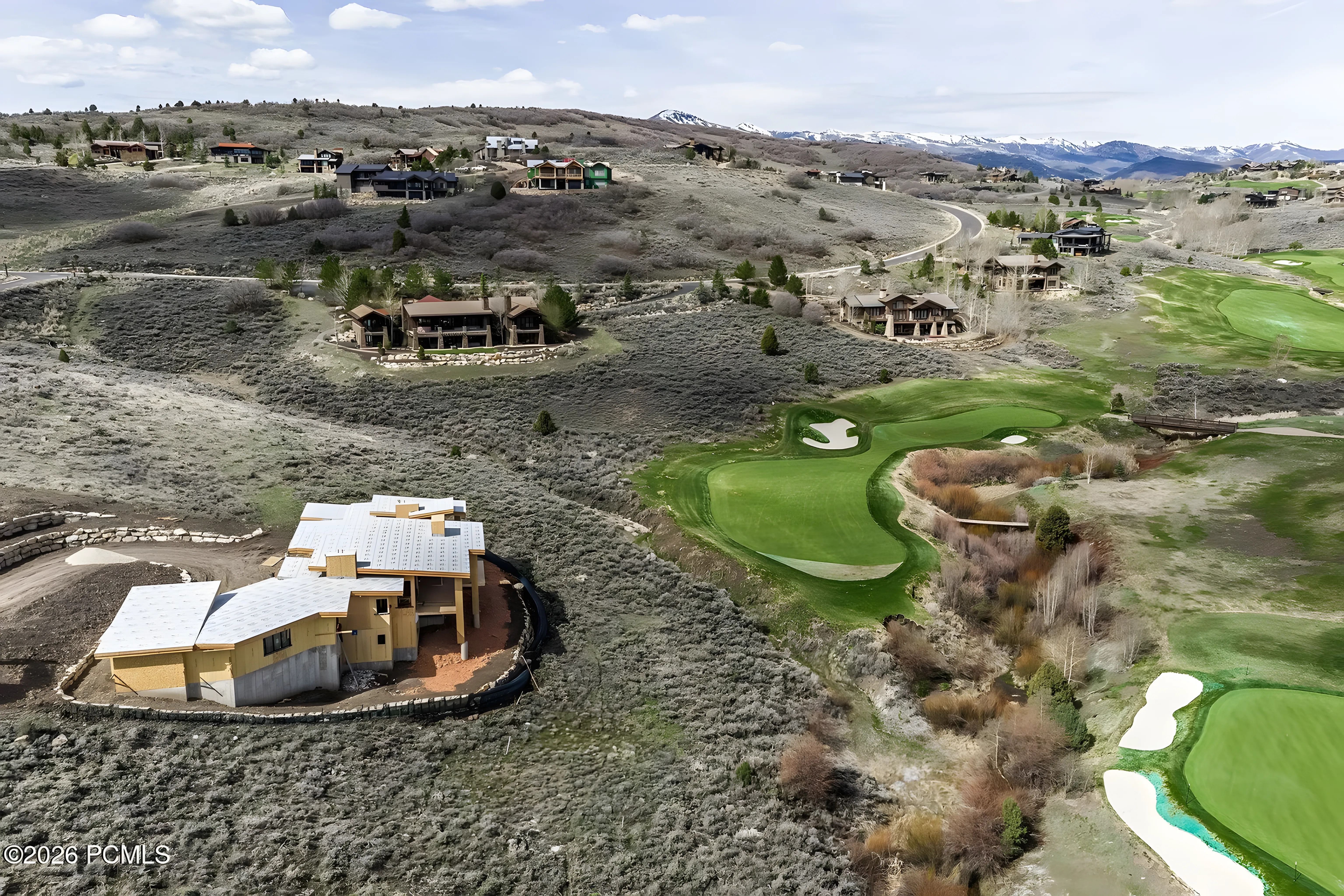 Tuhaye Golf Retreat mid-construction aerial