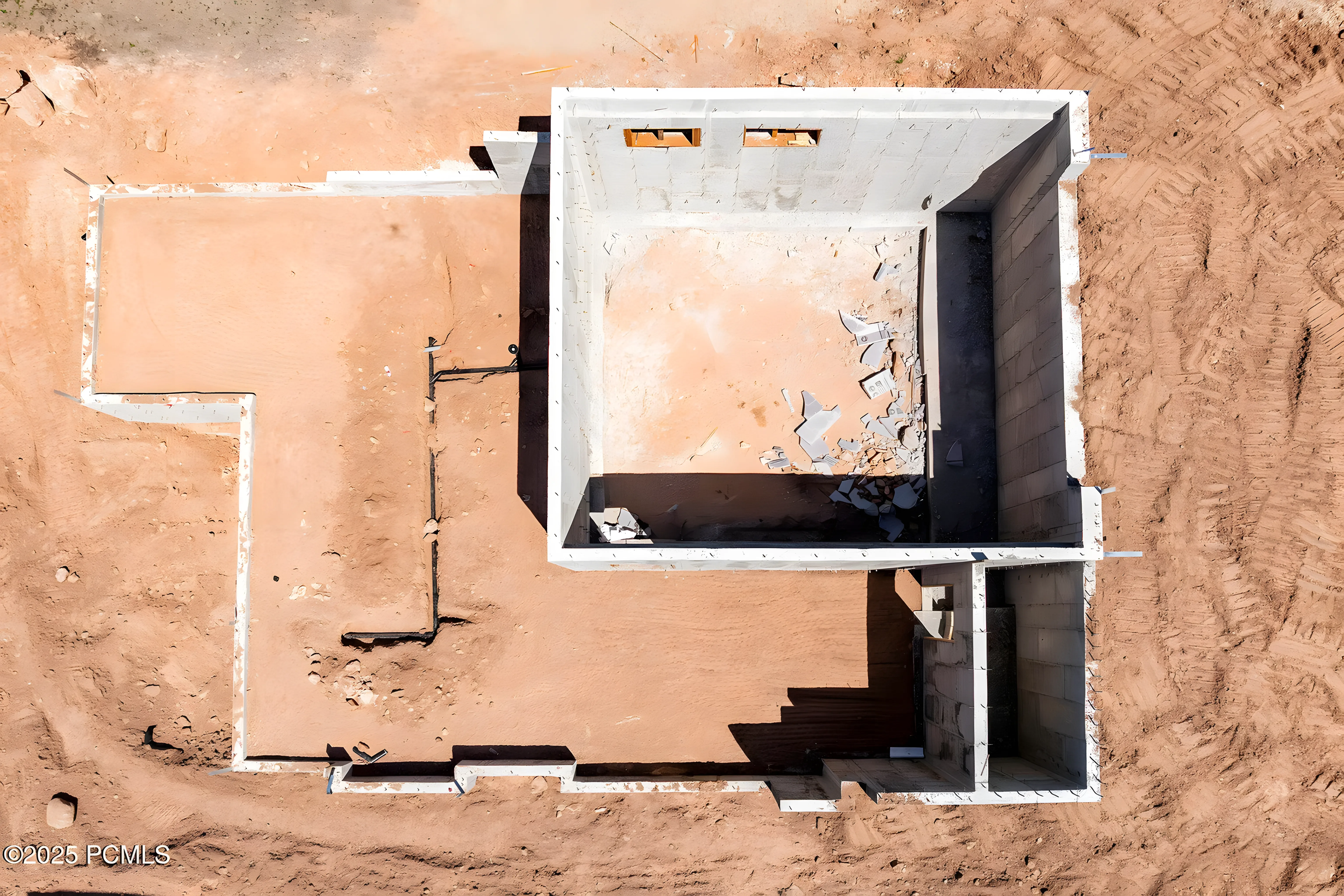 Park City Hideaway foundation aerial overhead