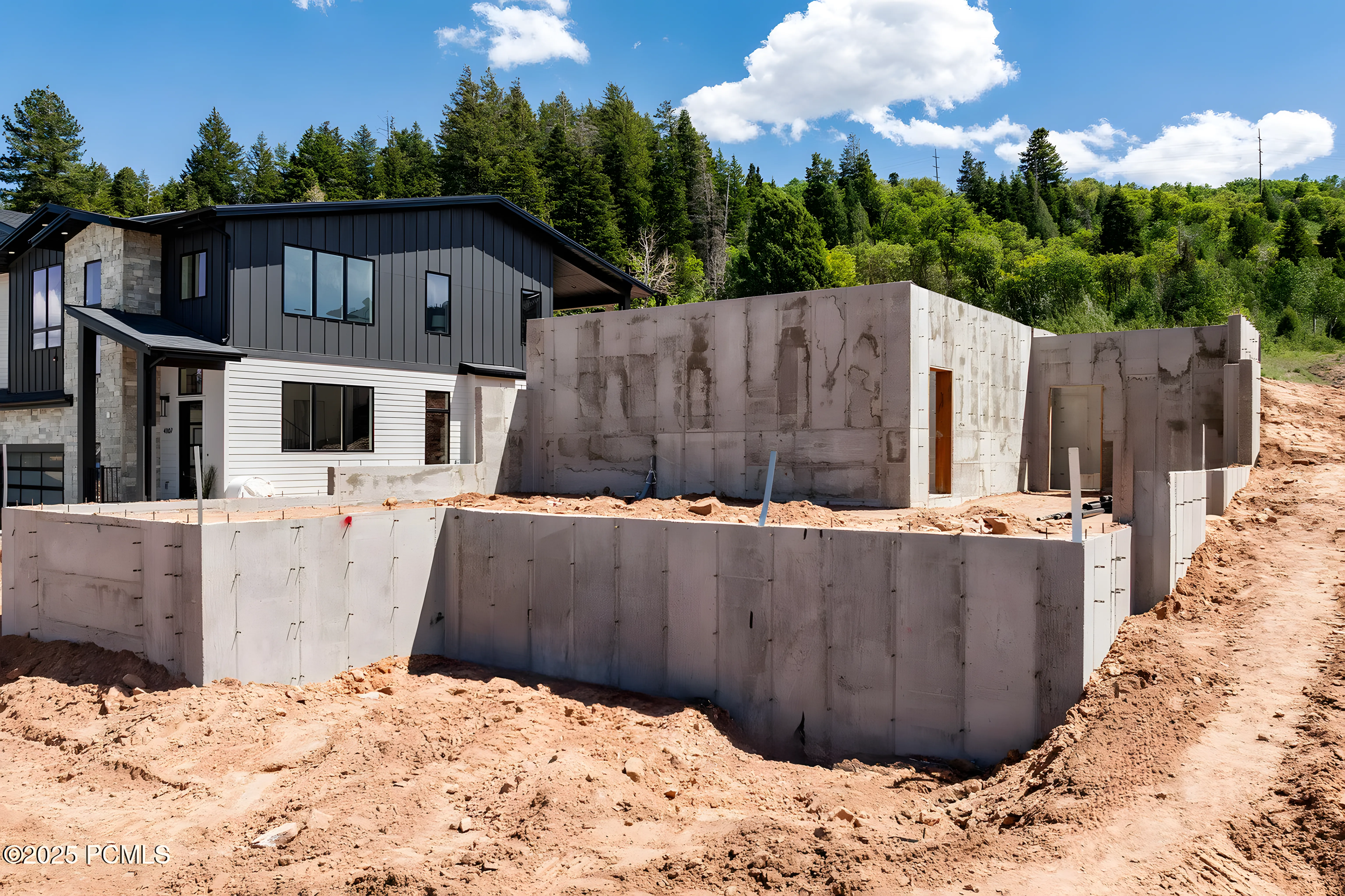 Park City Hideaway concrete foundation walls